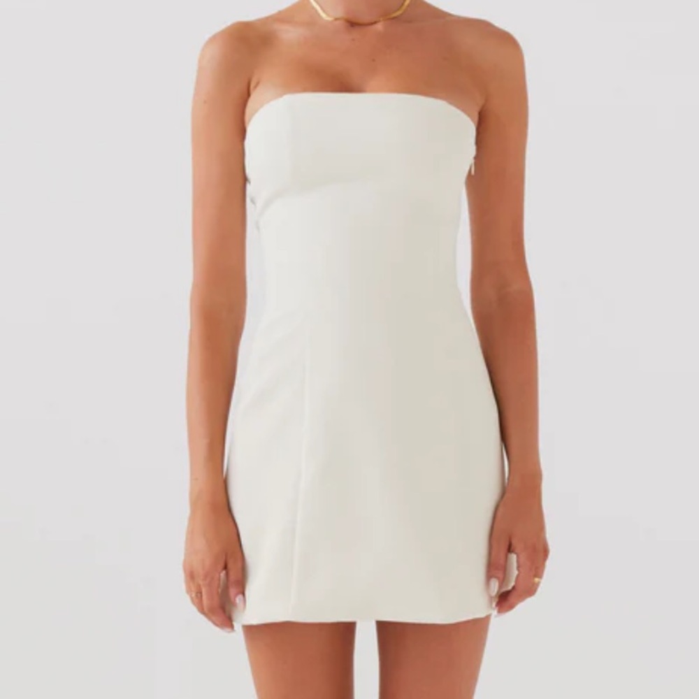 Peppermayo White Strapless Dress